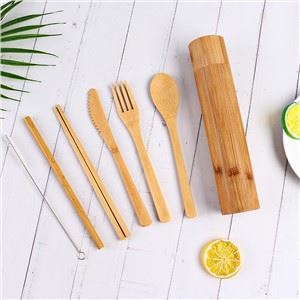 Set Cutlery Bamboo Gyda Bamboo Tube